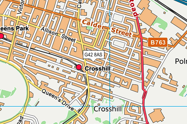 G42 8AS map - OS VectorMap District (Ordnance Survey)