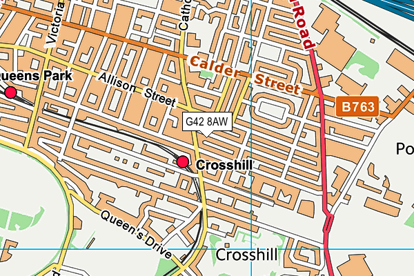 G42 8AW map - OS VectorMap District (Ordnance Survey)