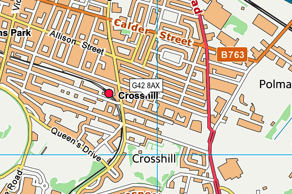 G42 8AX map - OS VectorMap District (Ordnance Survey)