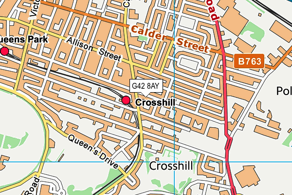 G42 8AY map - OS VectorMap District (Ordnance Survey)