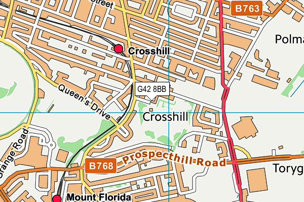 G42 8BB map - OS VectorMap District (Ordnance Survey)