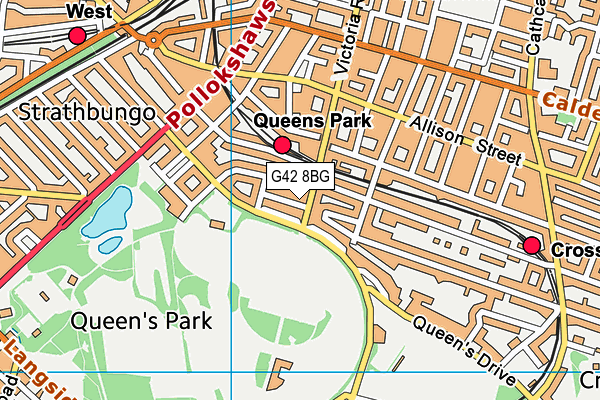 G42 8BG map - OS VectorMap District (Ordnance Survey)