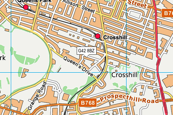 G42 8BZ map - OS VectorMap District (Ordnance Survey)