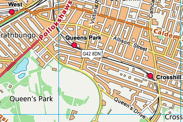 G42 8DN map - OS VectorMap District (Ordnance Survey)