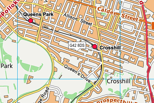 G42 8DS map - OS VectorMap District (Ordnance Survey)