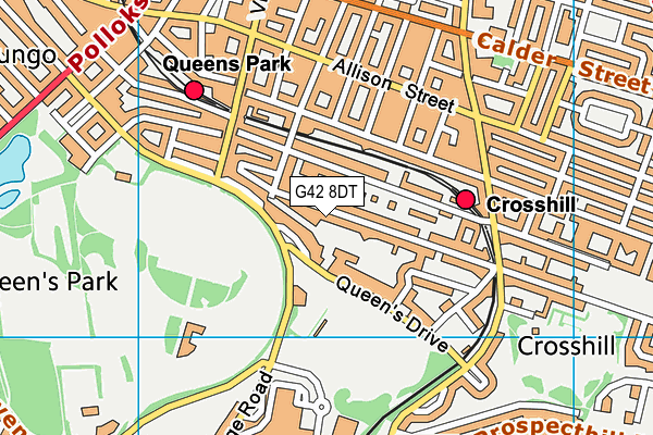 G42 8DT map - OS VectorMap District (Ordnance Survey)