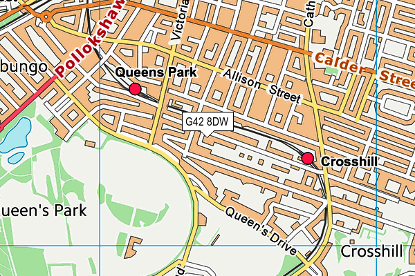 G42 8DW map - OS VectorMap District (Ordnance Survey)