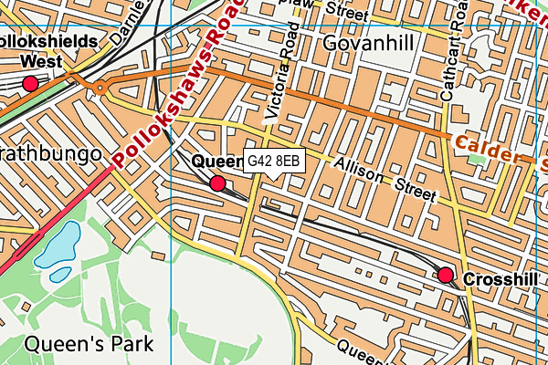 G42 8EB map - OS VectorMap District (Ordnance Survey)