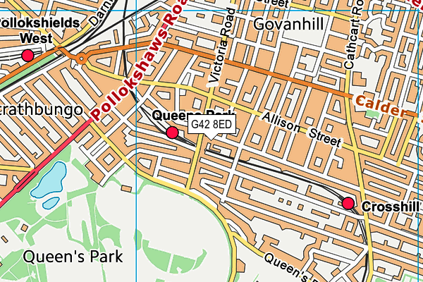 G42 8ED map - OS VectorMap District (Ordnance Survey)