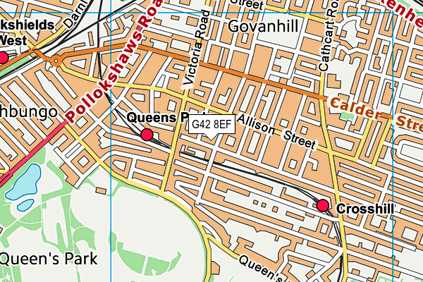 G42 8EF map - OS VectorMap District (Ordnance Survey)