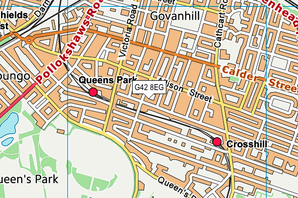 G42 8EG map - OS VectorMap District (Ordnance Survey)