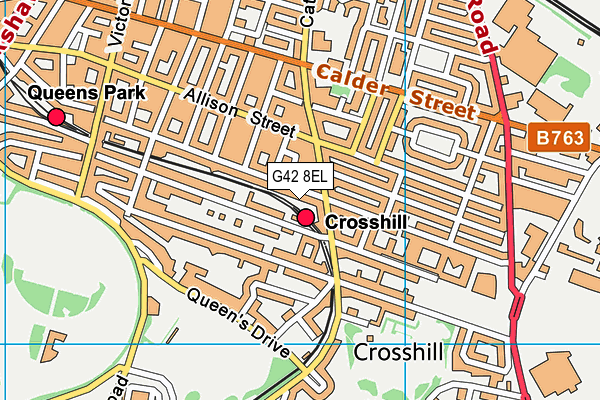 G42 8EL map - OS VectorMap District (Ordnance Survey)