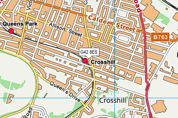 G42 8ES map - OS VectorMap District (Ordnance Survey)