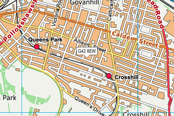 G42 8EW map - OS VectorMap District (Ordnance Survey)