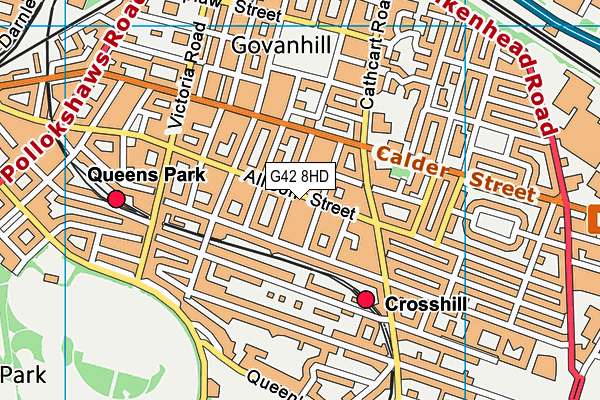 G42 8HD map - OS VectorMap District (Ordnance Survey)