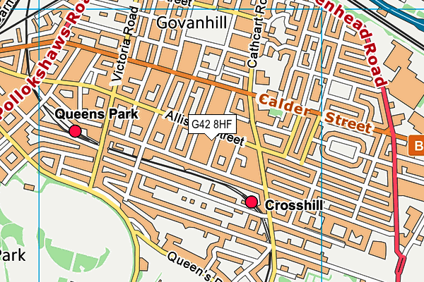 G42 8HF map - OS VectorMap District (Ordnance Survey)