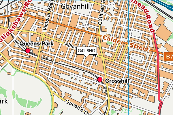 G42 8HG map - OS VectorMap District (Ordnance Survey)