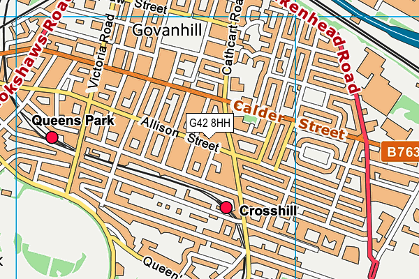 G42 8HH map - OS VectorMap District (Ordnance Survey)