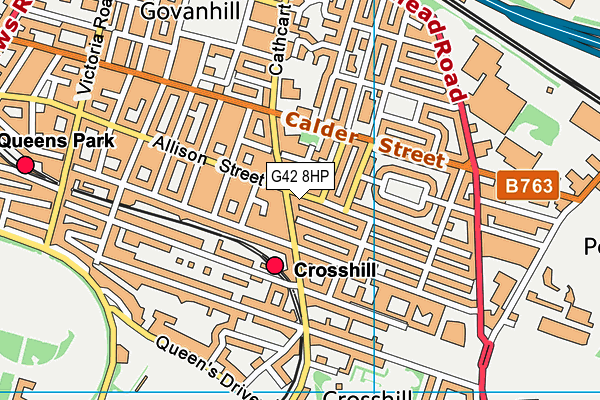 G42 8HP map - OS VectorMap District (Ordnance Survey)