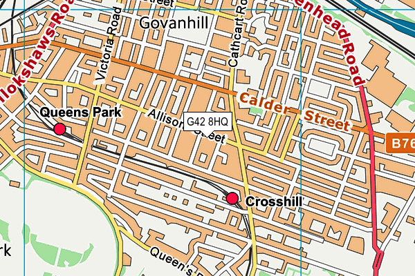 G42 8HQ map - OS VectorMap District (Ordnance Survey)