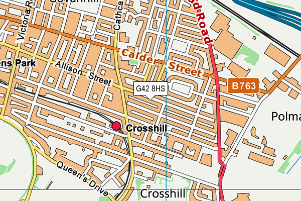 G42 8HS map - OS VectorMap District (Ordnance Survey)