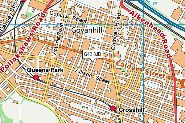 G42 8JD map - OS VectorMap District (Ordnance Survey)