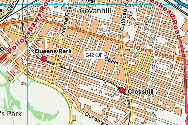 G42 8JF map - OS VectorMap District (Ordnance Survey)