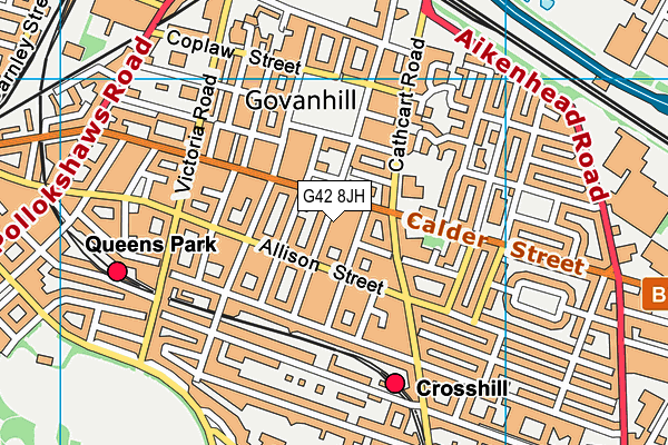G42 8JH map - OS VectorMap District (Ordnance Survey)