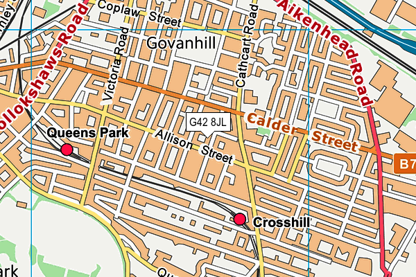 G42 8JL map - OS VectorMap District (Ordnance Survey)