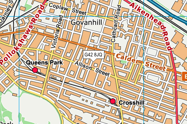 G42 8JQ map - OS VectorMap District (Ordnance Survey)