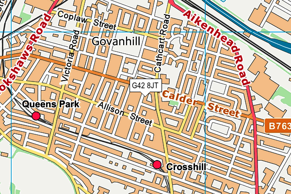 G42 8JT map - OS VectorMap District (Ordnance Survey)