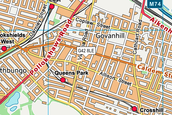 G42 8LE map - OS VectorMap District (Ordnance Survey)