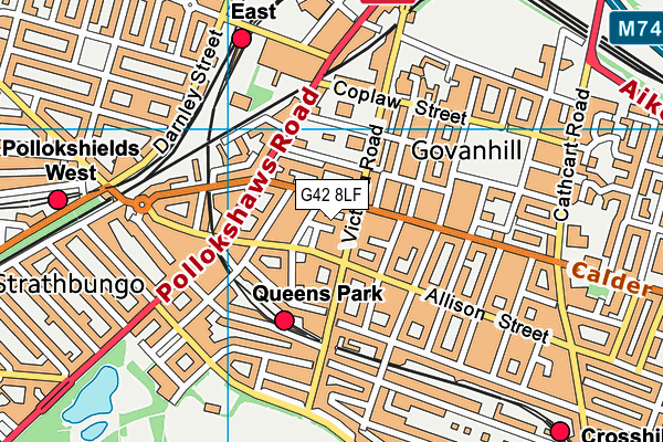 G42 8LF map - OS VectorMap District (Ordnance Survey)