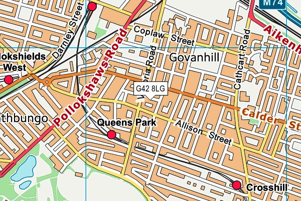 G42 8LG map - OS VectorMap District (Ordnance Survey)