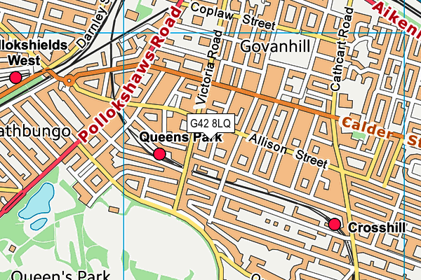 G42 8LQ map - OS VectorMap District (Ordnance Survey)
