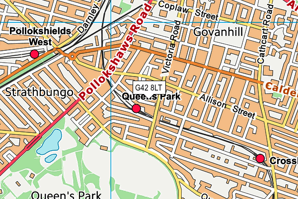 G42 8LT map - OS VectorMap District (Ordnance Survey)