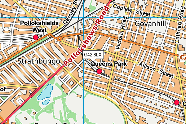 G42 8LX map - OS VectorMap District (Ordnance Survey)