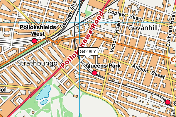 G42 8LY map - OS VectorMap District (Ordnance Survey)