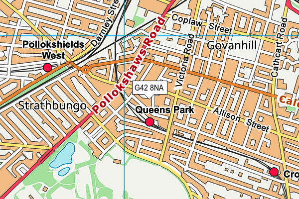 G42 8NA map - OS VectorMap District (Ordnance Survey)