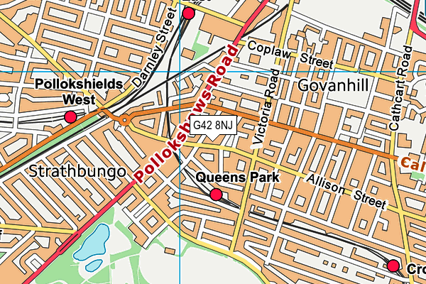 G42 8NJ map - OS VectorMap District (Ordnance Survey)