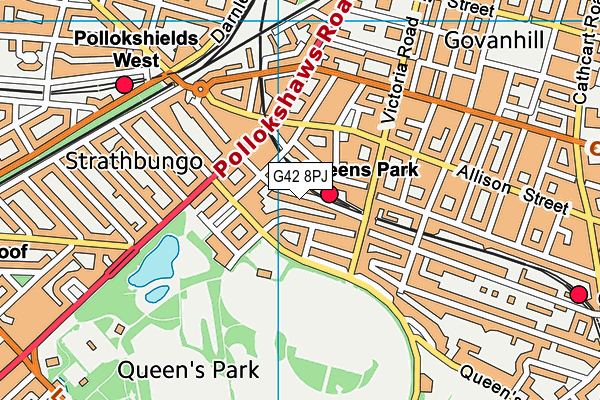 G42 8PJ map - OS VectorMap District (Ordnance Survey)