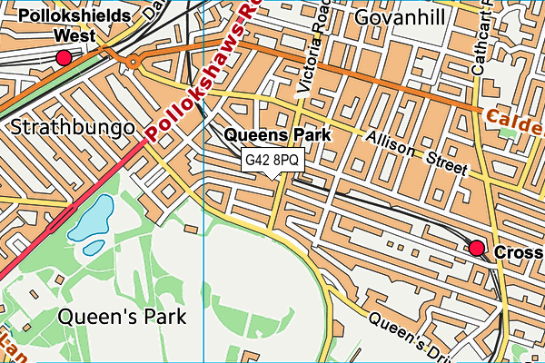 G42 8PQ map - OS VectorMap District (Ordnance Survey)