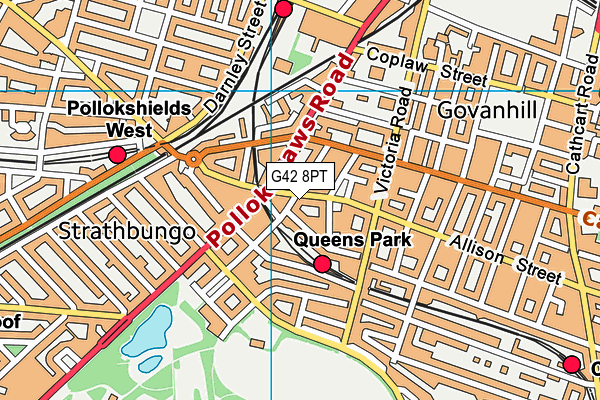 G42 8PT map - OS VectorMap District (Ordnance Survey)