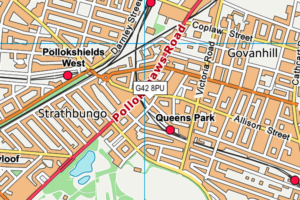 G42 8PU map - OS VectorMap District (Ordnance Survey)