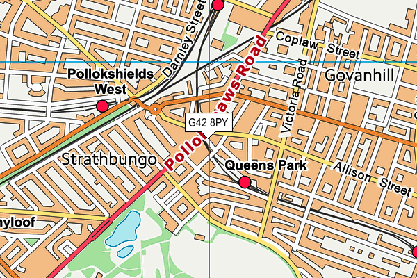 G42 8PY map - OS VectorMap District (Ordnance Survey)
