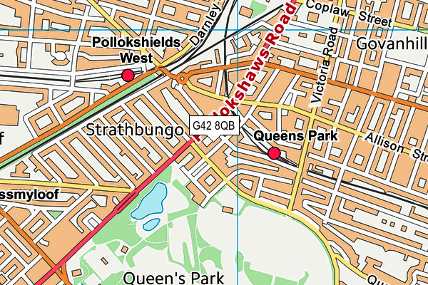 G42 8QB map - OS VectorMap District (Ordnance Survey)