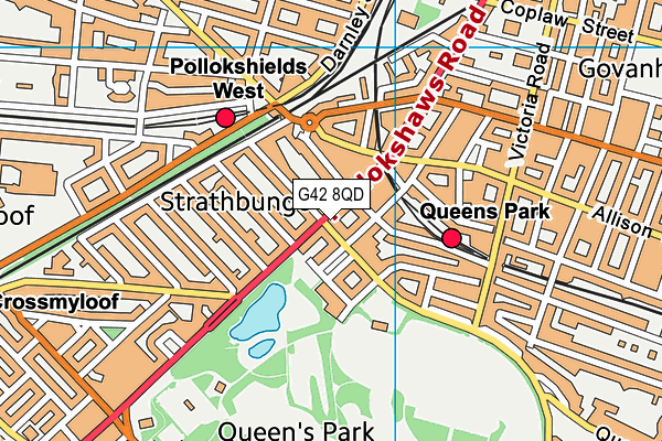 G42 8QD map - OS VectorMap District (Ordnance Survey)