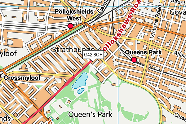 G42 8QF map - OS VectorMap District (Ordnance Survey)