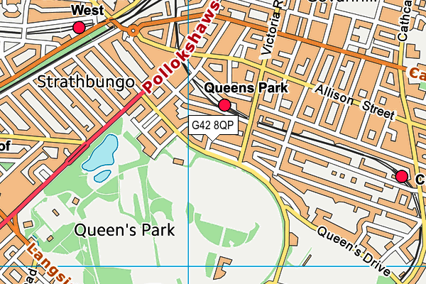 G42 8QP map - OS VectorMap District (Ordnance Survey)