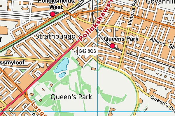 G42 8QS map - OS VectorMap District (Ordnance Survey)